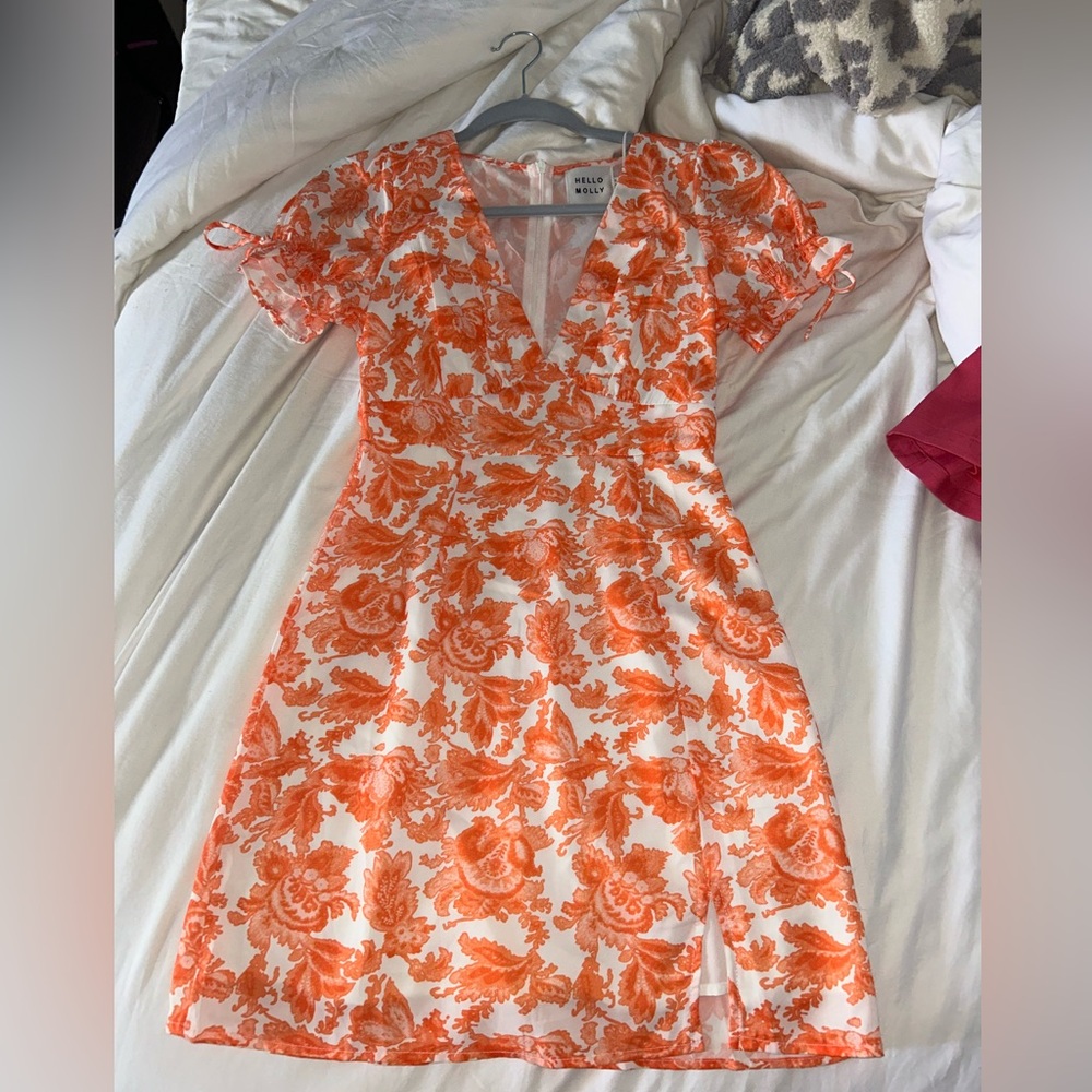 Hello Molly Orange mini dress - Picture 2 of 4